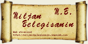 Miljan Belegišanin vizit kartica